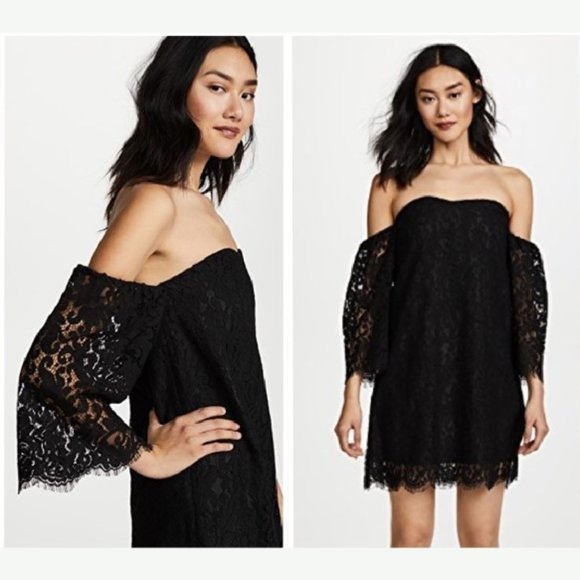 Cupcakes and cashmere Black Off the Shoulder Dress - Picture 2 of 8